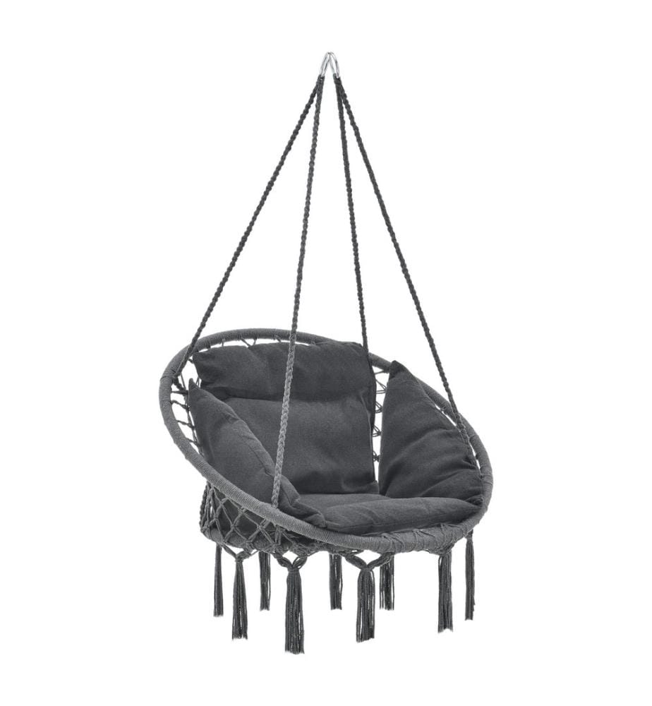 Fauteuil suspendu Kailua Max. 150 kg Indoor Outdoor avec coussin Gris foncé