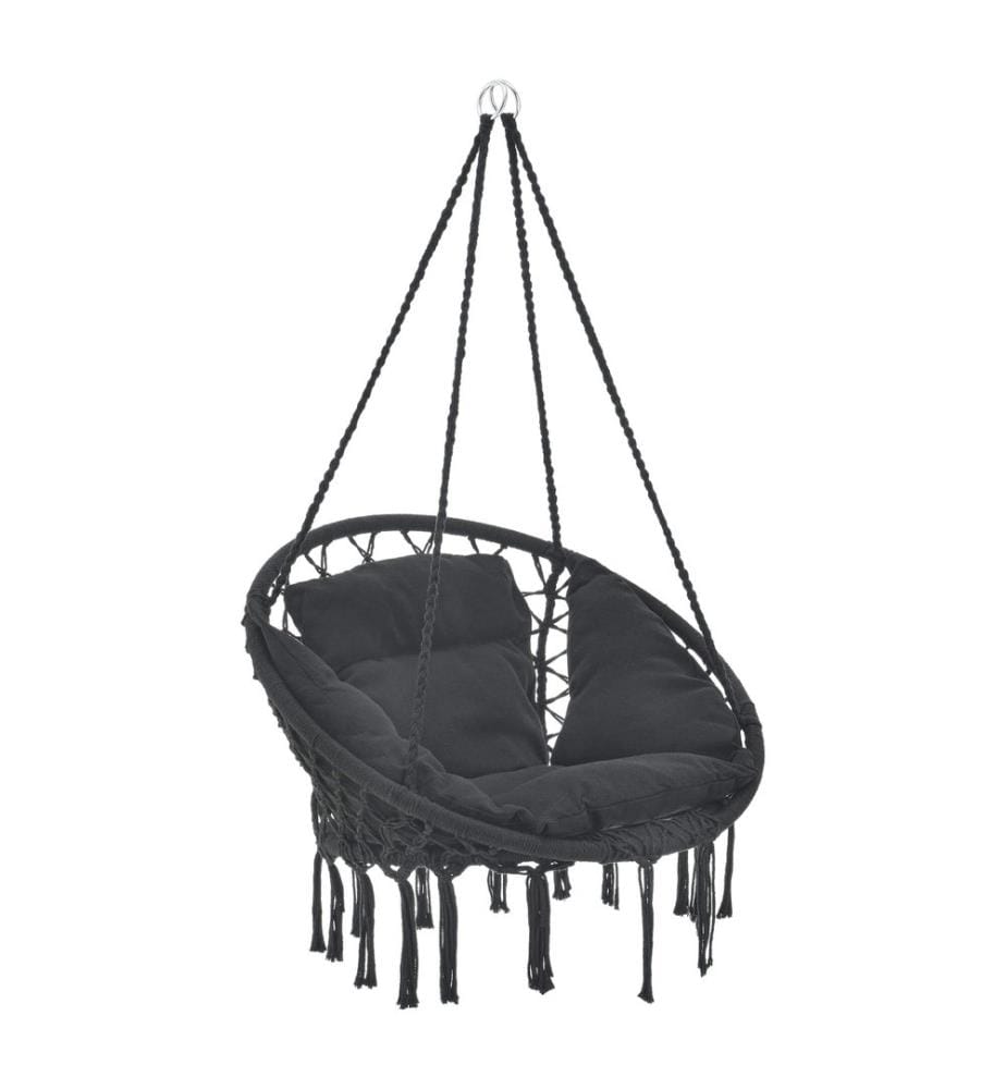 Fauteuil suspendu Kailua Max. 150 kg Indoor Outdoor avec coussin Noir