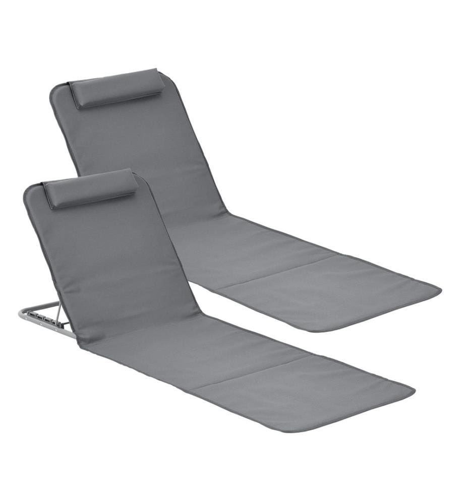 Tapis de plage Donostia set de 2 pièces gris foncé