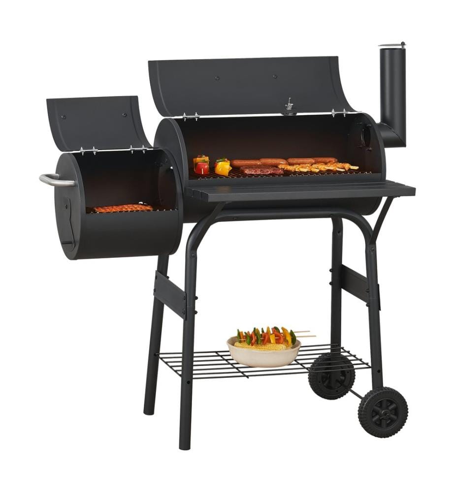 Chariot pour Fumoir-BBQ Fort Worth 115x110x64 cm noir