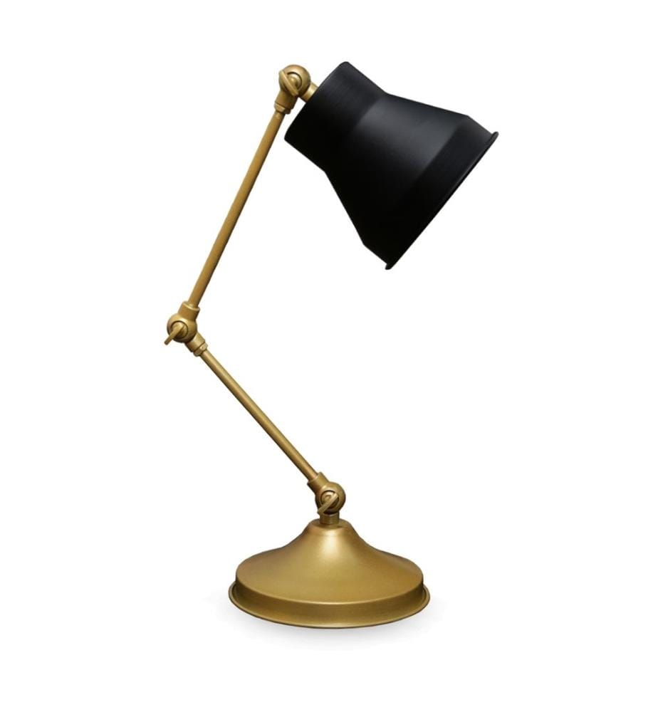 Lampe de table Paignton 1xE27, noir et couleur laiton