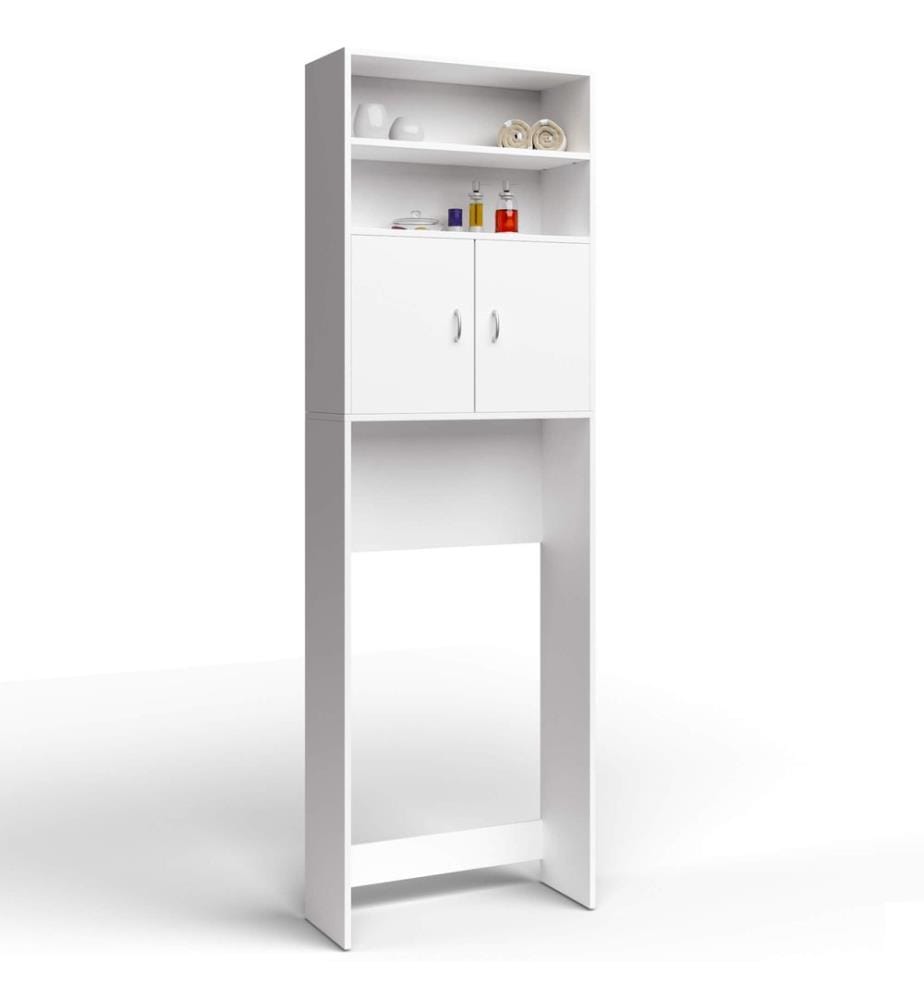 Meuble pour lave-linge avec étagère, blanc