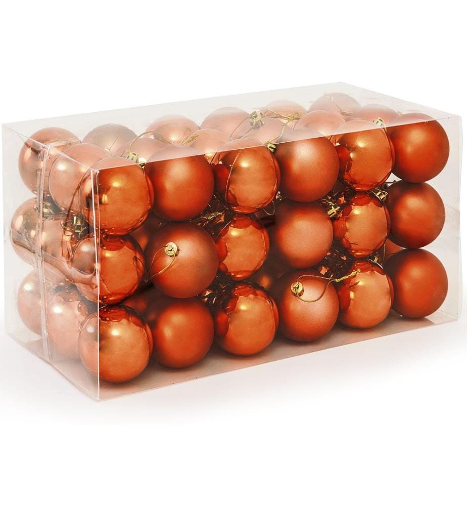 Boules de Noël, boules pour sapin de Noël, 54 pièces, couleur cuivre
