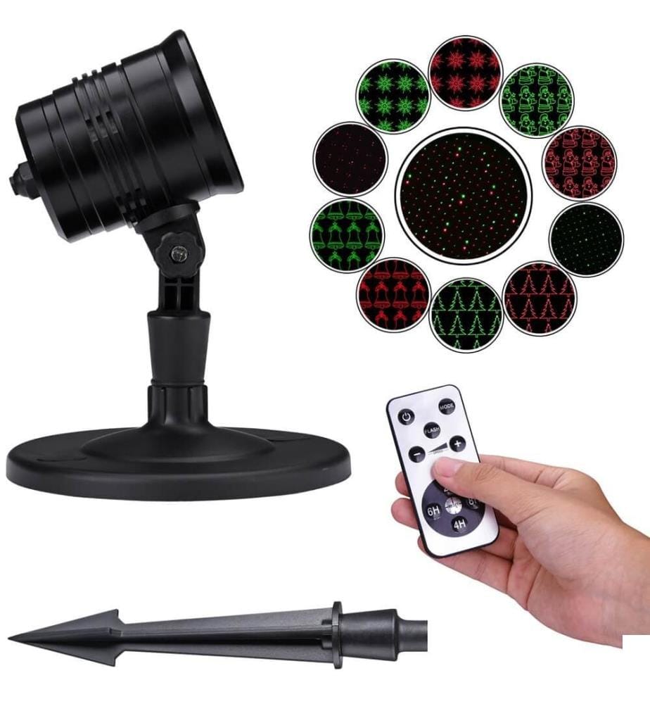 Projecteur laser LED à motifs de Noël avec télécommande