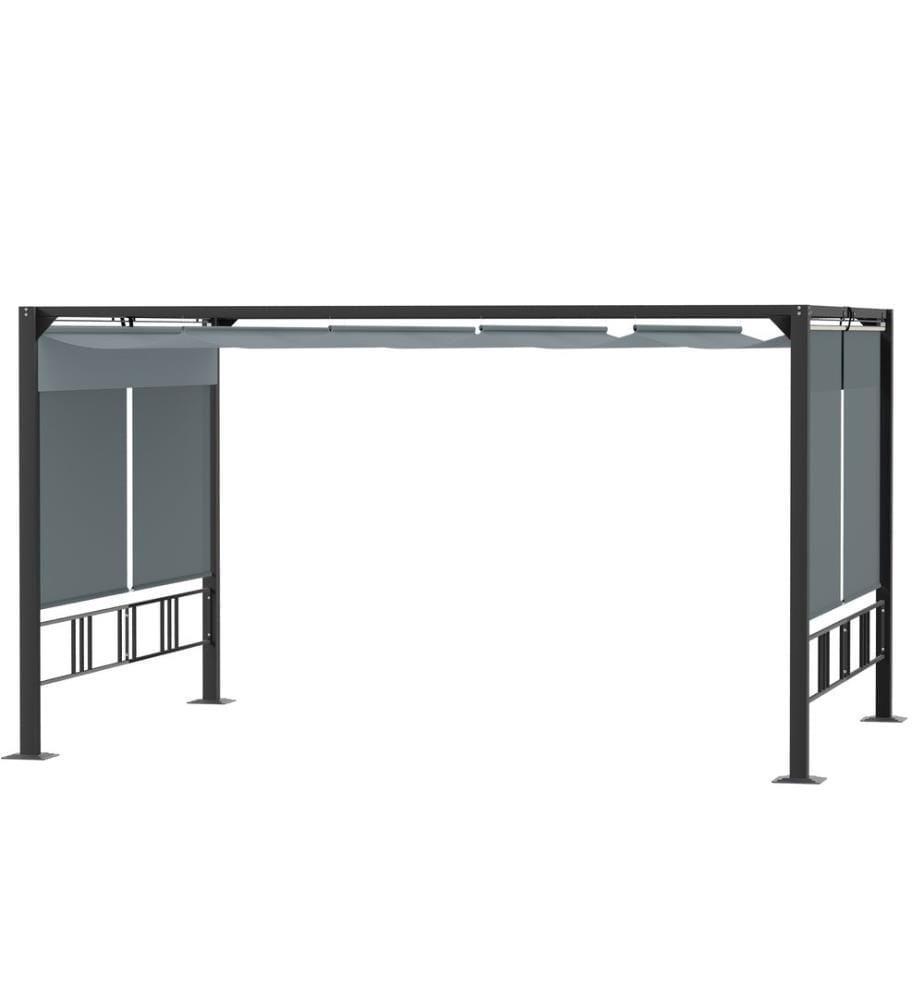 Pergola de jardin 3,9 x 2,9 m avec auvent