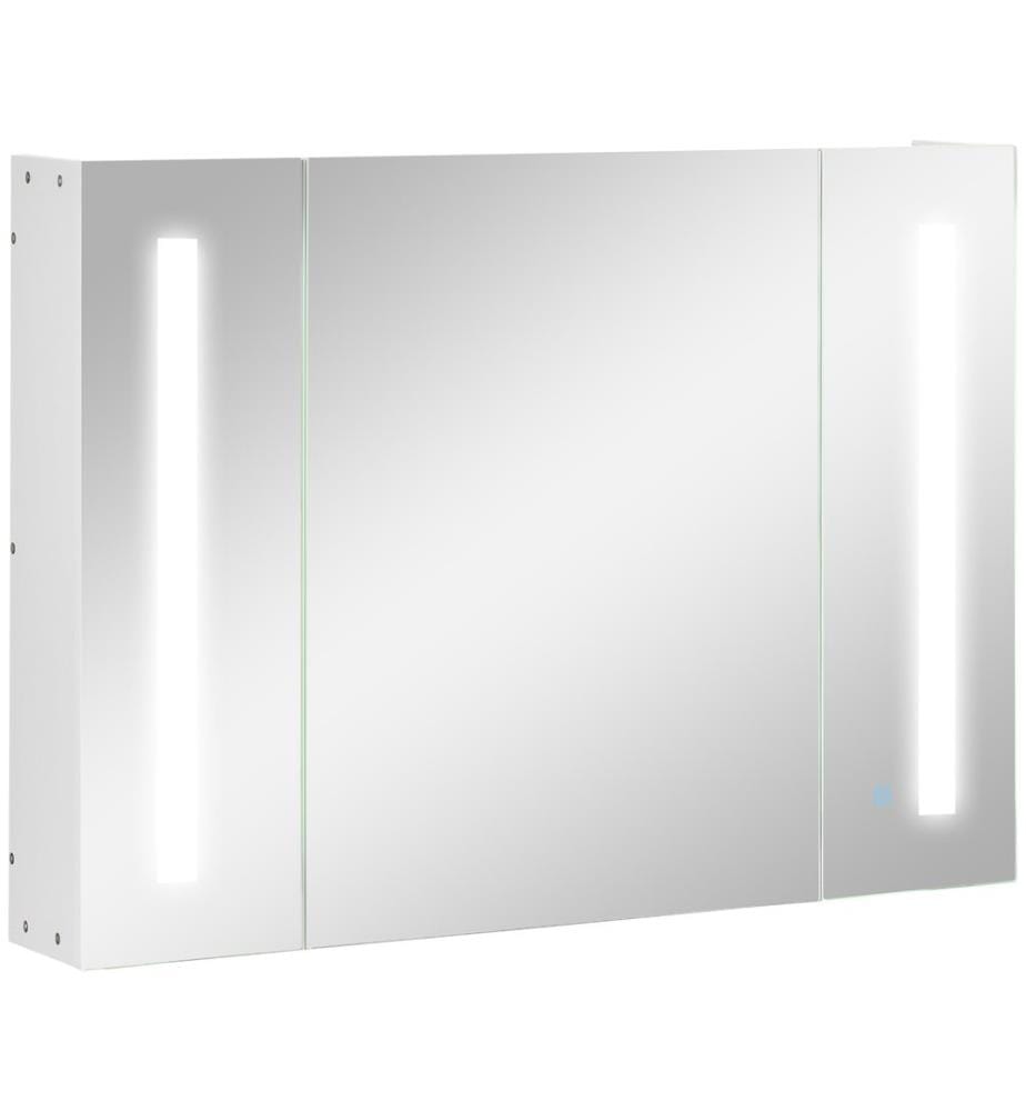 Armoire de salle de bain avec éclairage Armoire de toilette LED 90 x 15 x 65 cm