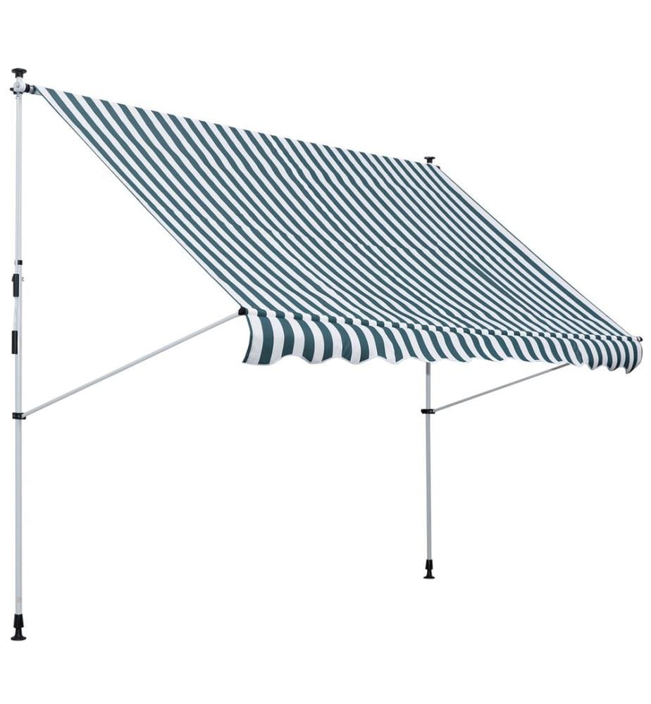 Store de balcon 300 x 150 cm vert, store télescopique
