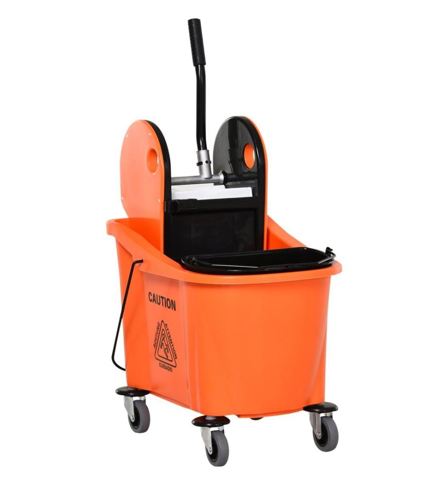 Chariot de nettoyage avec seau à roulettes et dispositif d'essorage, 36 litres