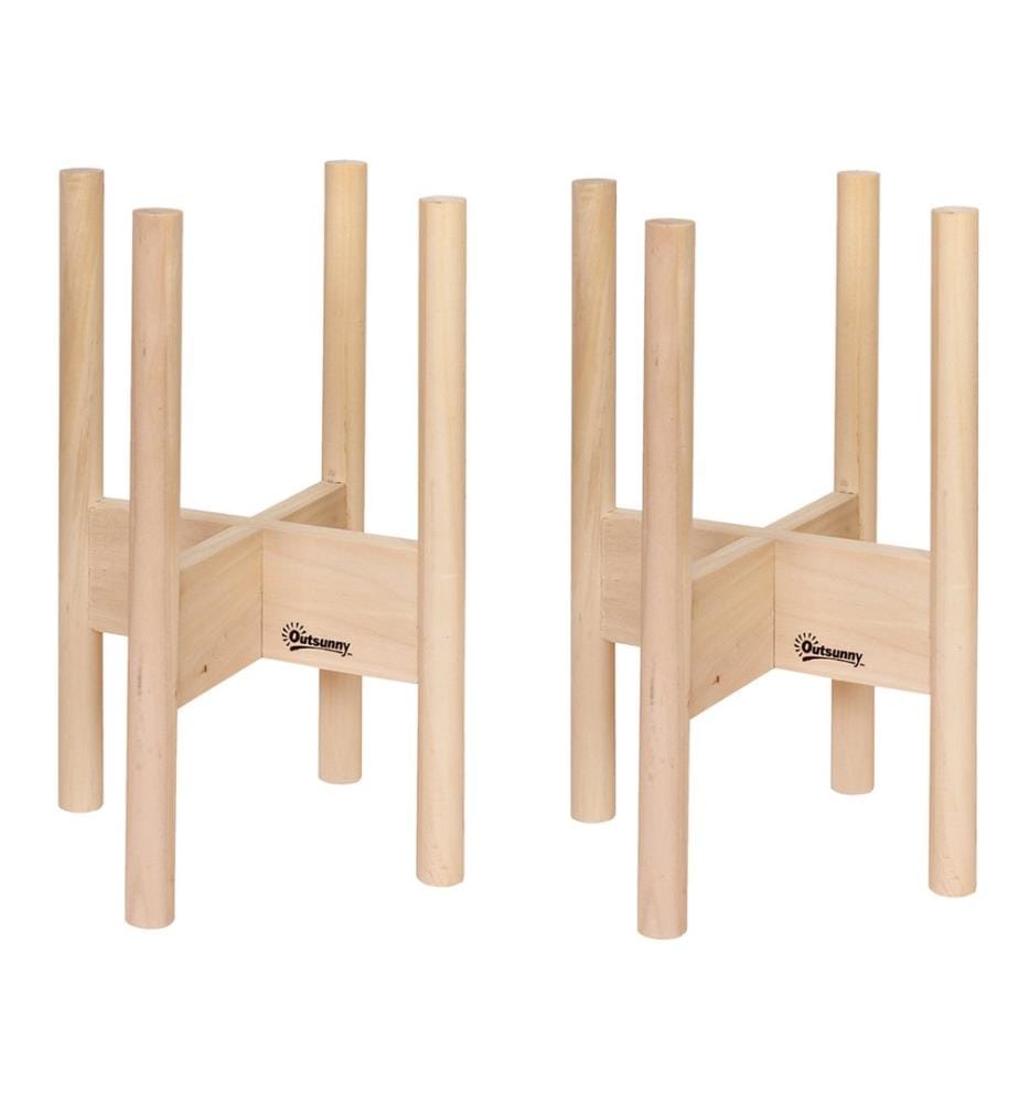 Lot de 2 supports à fleurs en bois