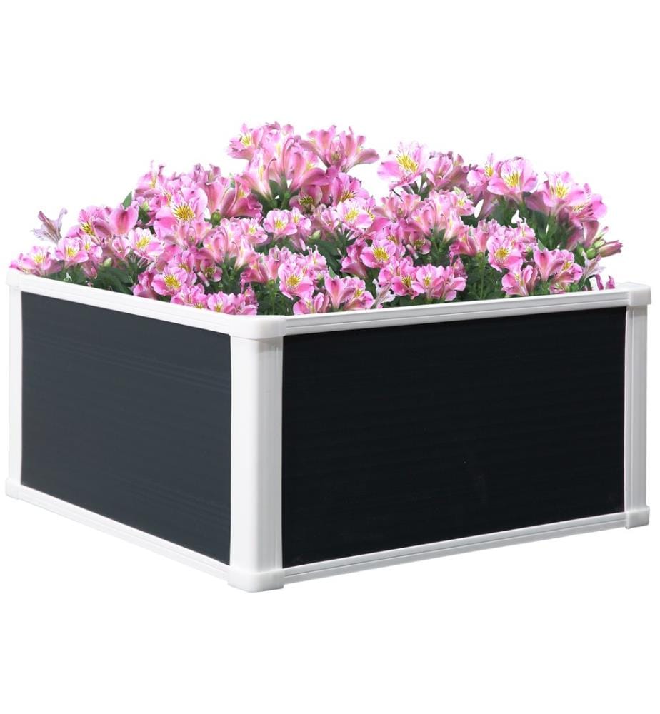 Jardinière surélevée en plastique avec système de drainage, 60 x 60 x 30 cm