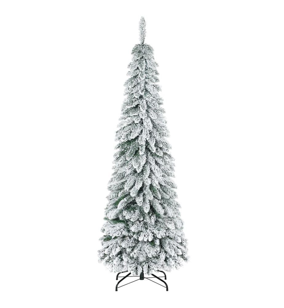 Sapin de Noël de 180 cm, recouvert de neige artificielle blanche, avec 523 pointes de branches