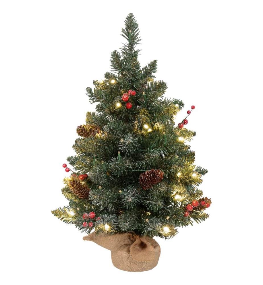Sapin de Noël artificiel de 60 cm avec 50 LED et des pommes de pin