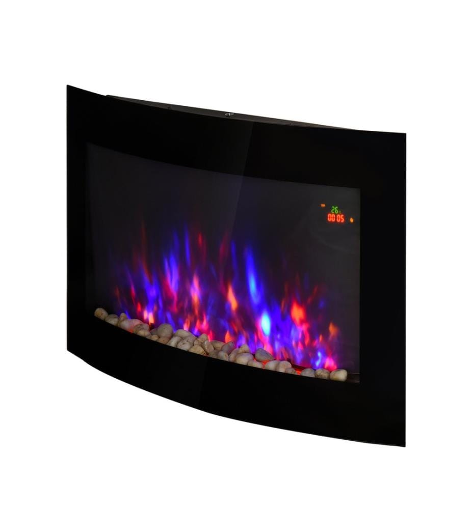 Cheminée murale, chauffage mural, chauffage LED avec effet flamme en 7 couleurs