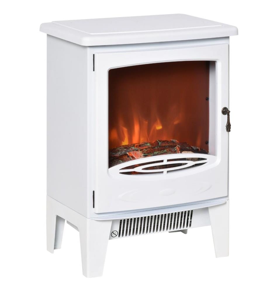 Cheminée électrique avec chauffage électrique 1800 W, blanche