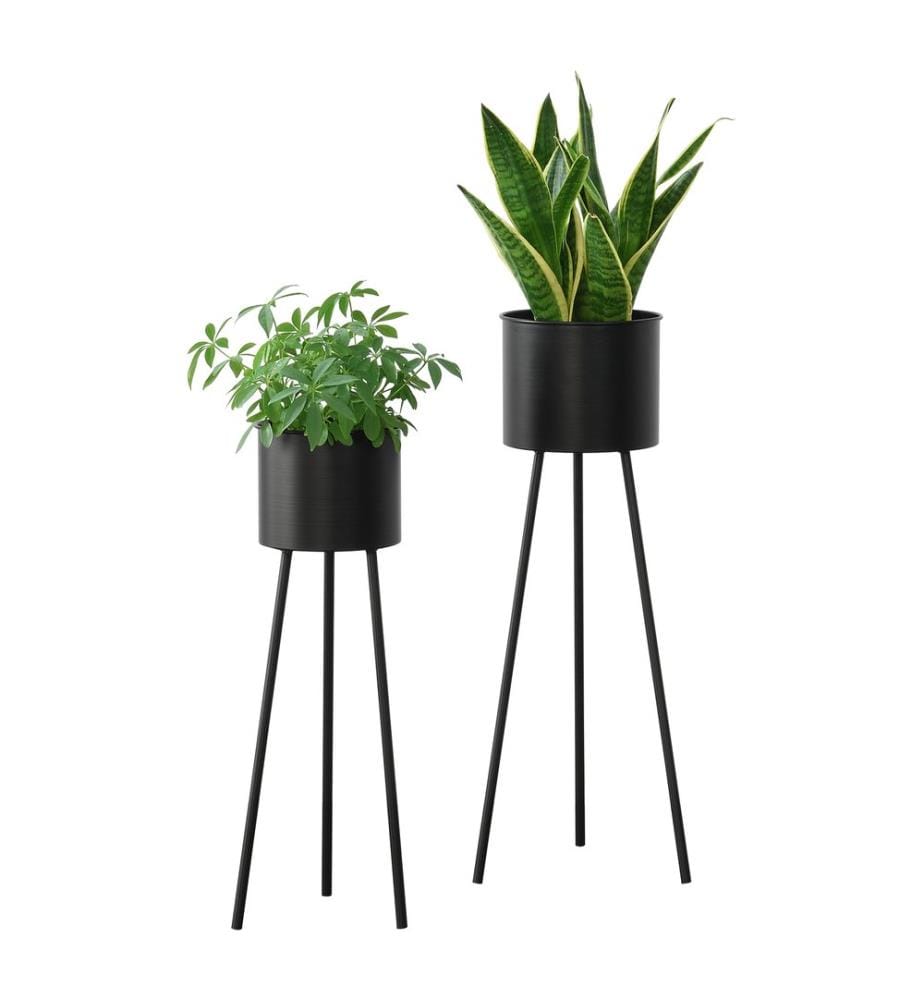 Support pour plantes Dalhem, lot de 2, noir