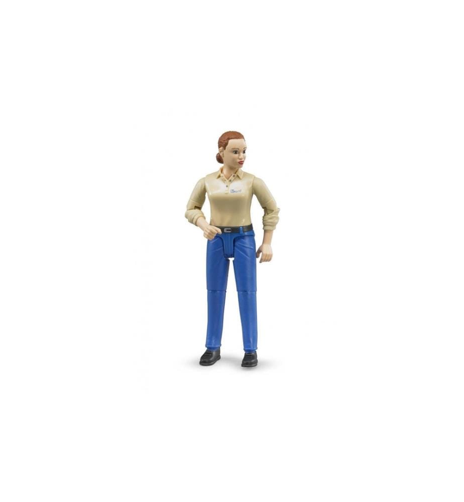 Bruder Spielwaren - Figurine Femme au pantalon bleu