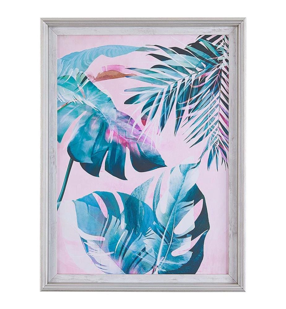 Imprimé mural encadré AGENA Motif floral 30 x 40 cm Bleu