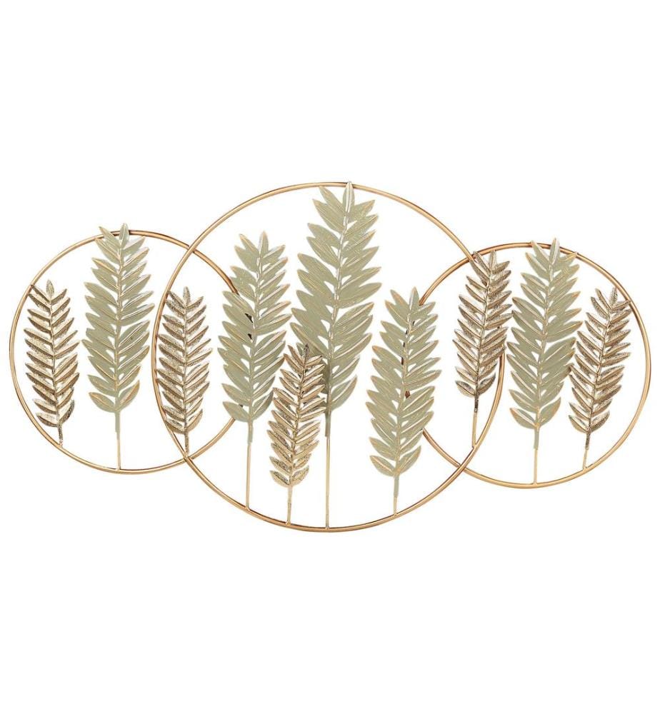 Décoration murale Feuille COPERNICIUM Métal 50 cm Doré