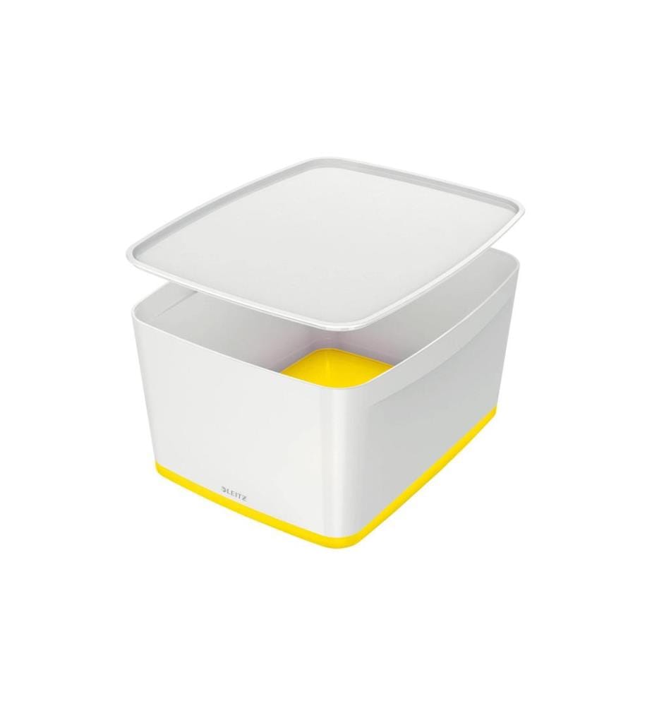 LEITZ - Boîte de rangement MyBox WOW Grand, jaune; blanc, couvercle