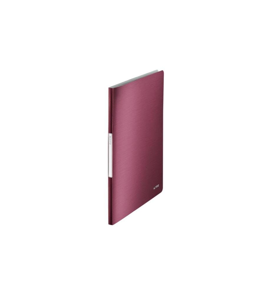 LEITZ - Chemises de présentation Style Rouge foncé, avec 20 pochettes transparentes