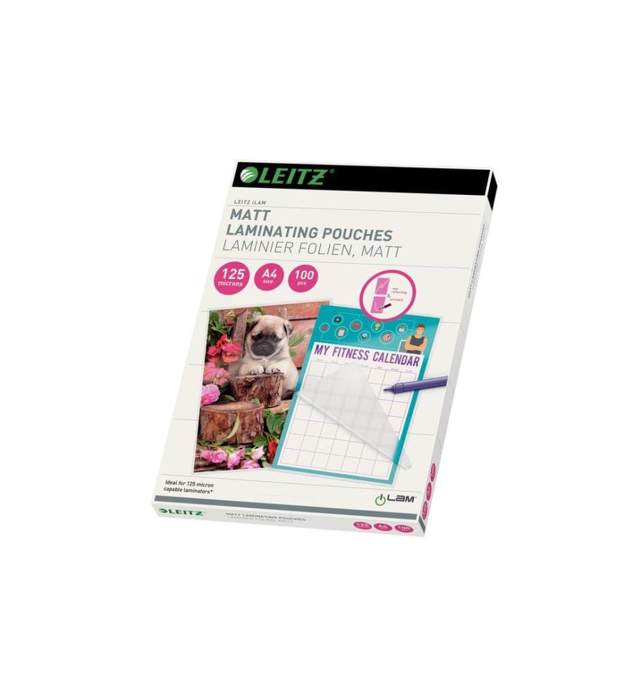 LEITZ - Film laminé A4, 125 µm, 100 pièces, mat
