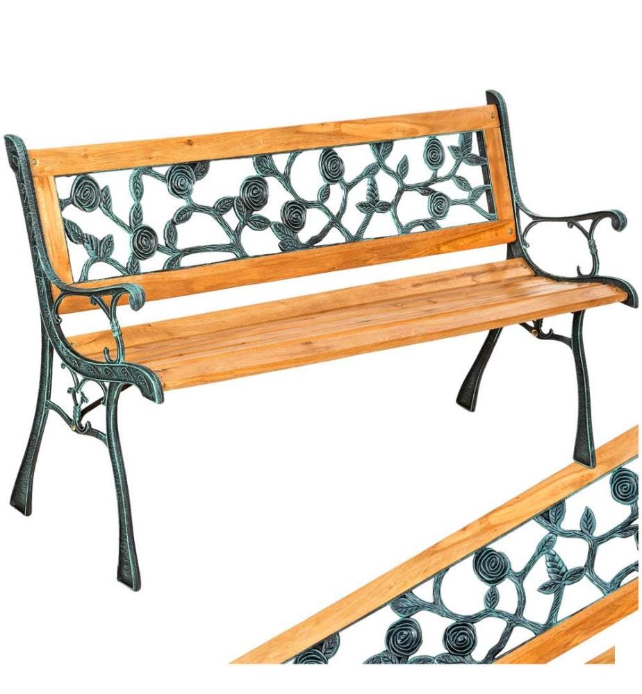 Banc de jardin MARINA 2 places 124 x 52 x 74 cm - marron