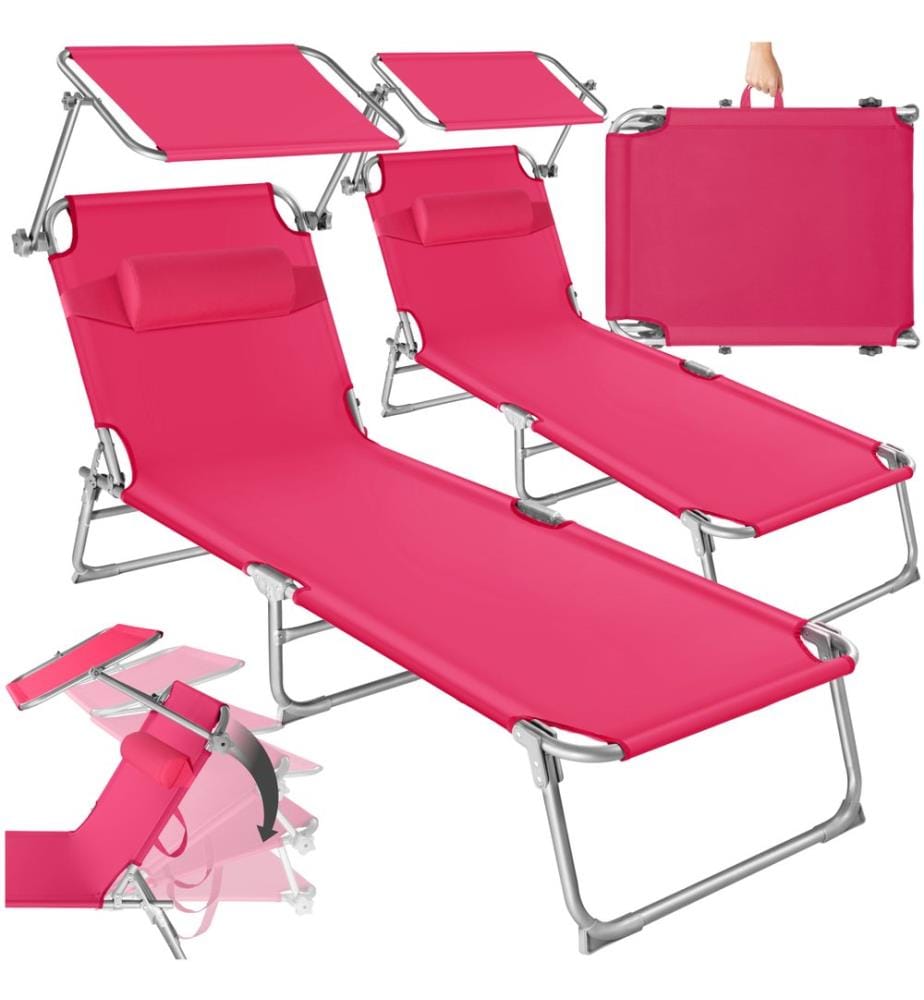 Lot de 2 transats CHLOE - rose vif