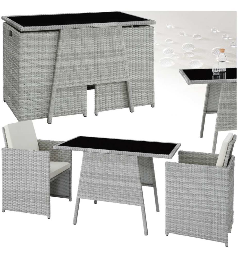 Salon de jardin LAUSANNE 2 places - gris clair