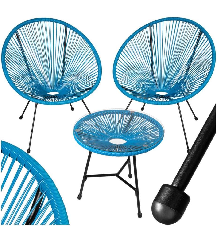 Ensemble table et chaises de jardin Santana - bleu