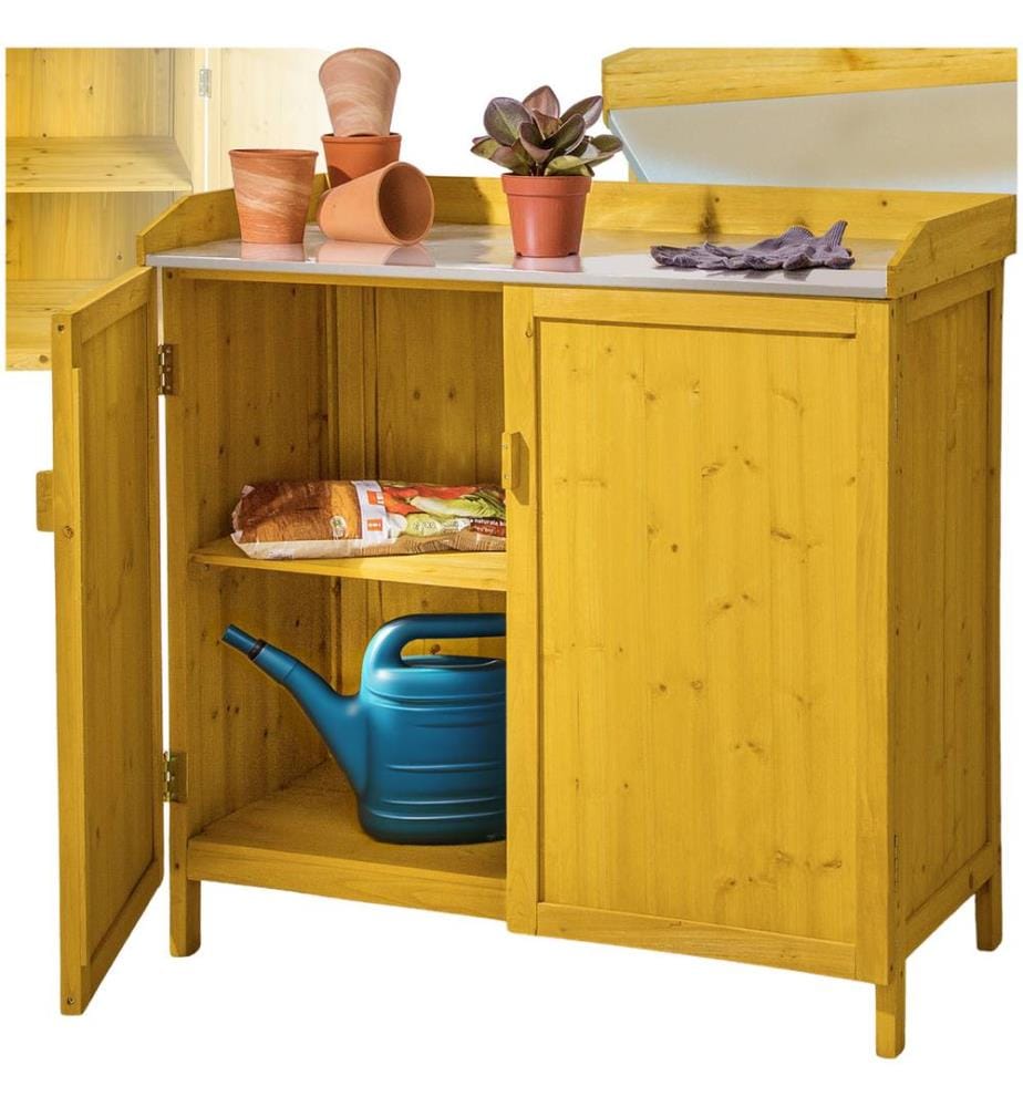 Armoire de jardin basse - marron