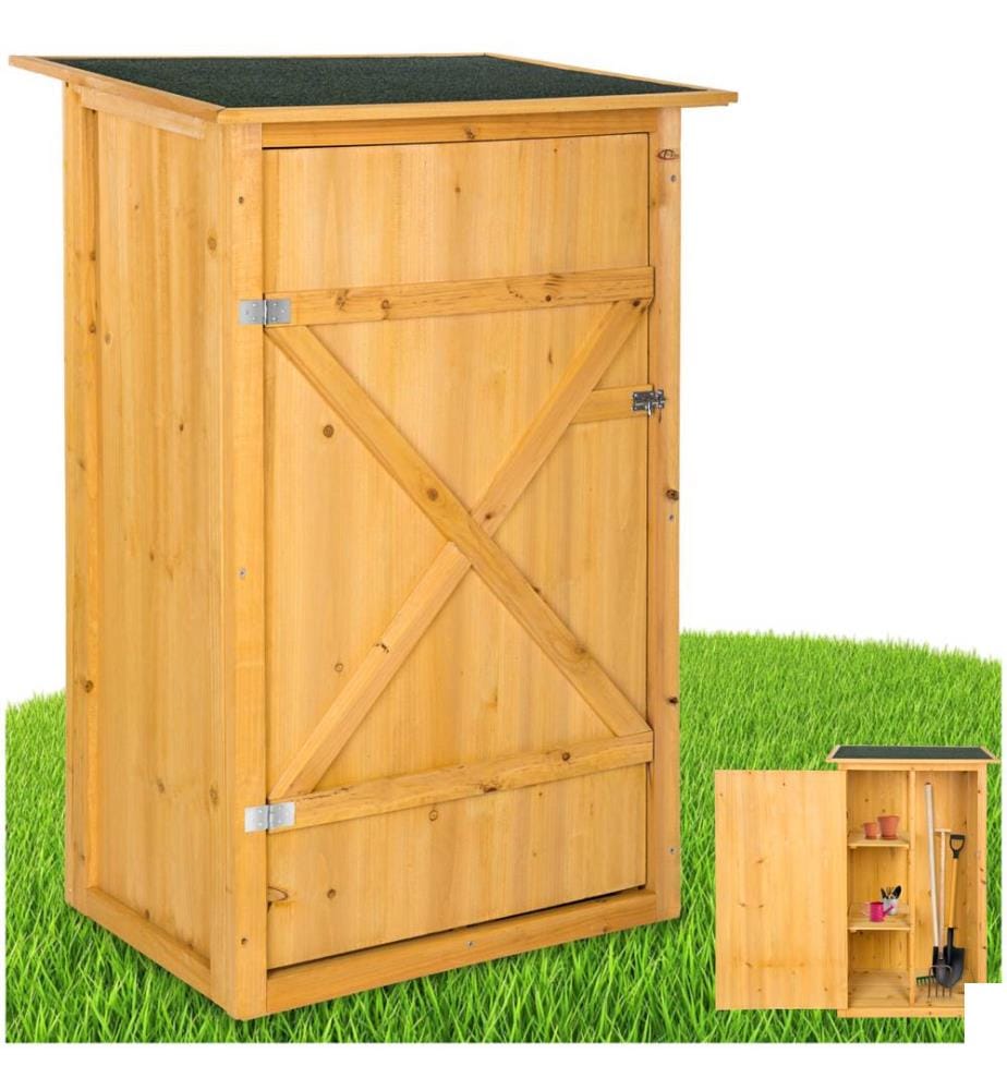 Armoire de jardin adossée Taman 75 x 56 x 118 cm - marron