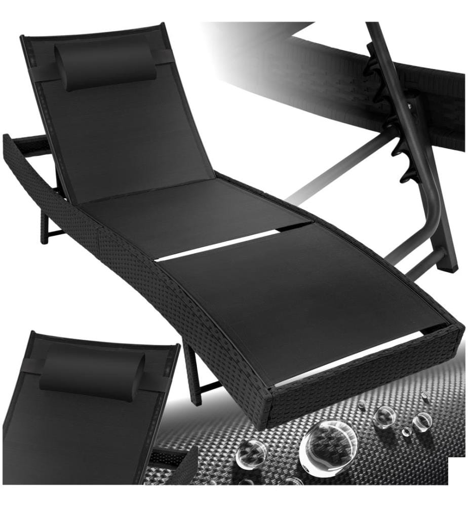 Bain de soleil en rotin Moana - noir