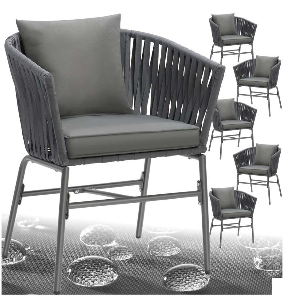 Ensemble de chaises VALEIRAS effet corde tressée - Lot de 6