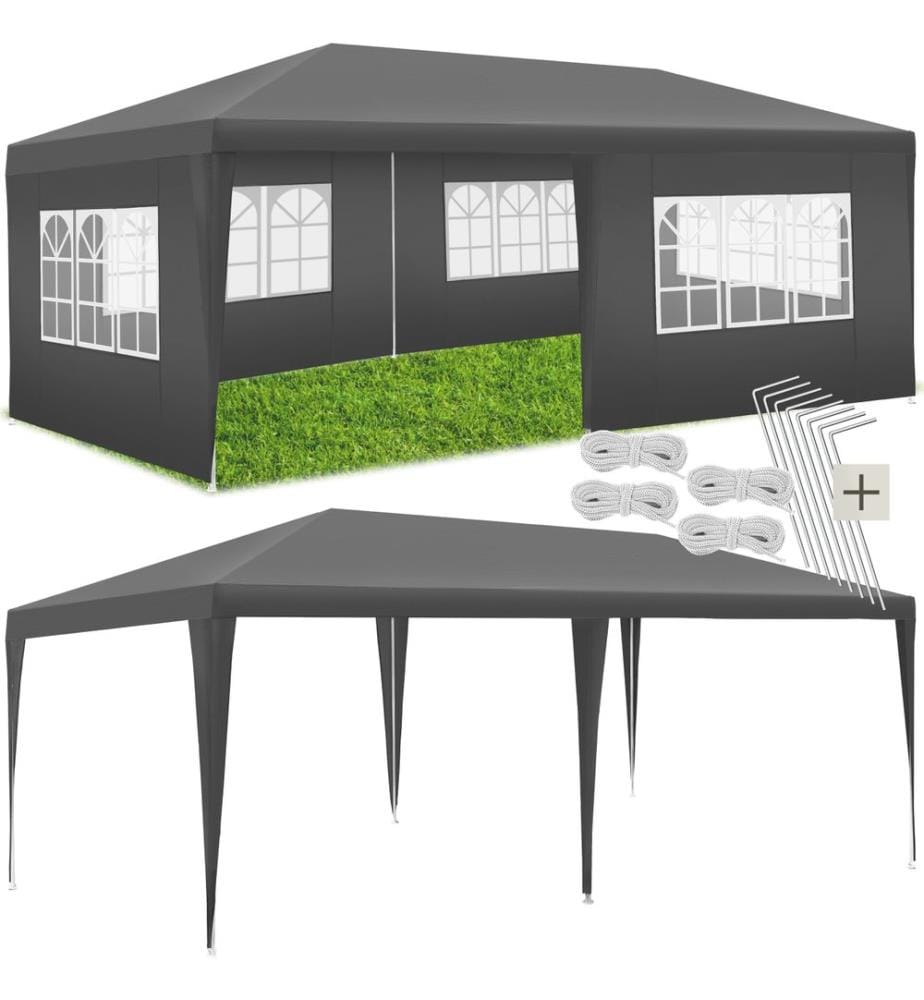 Pavillon imperméable NOVARA avec 5 côtés - gris