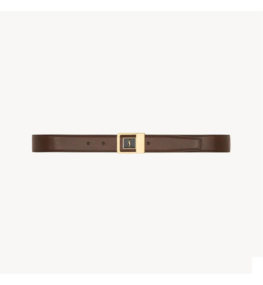 Ceinture La 66 cuir lisse - Chocolat Brûlé
