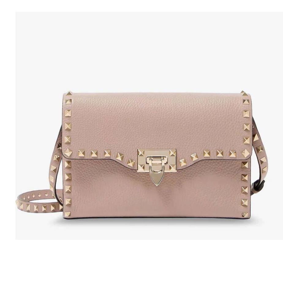 Sac à bandoulière en cuir Rockstud - Rose