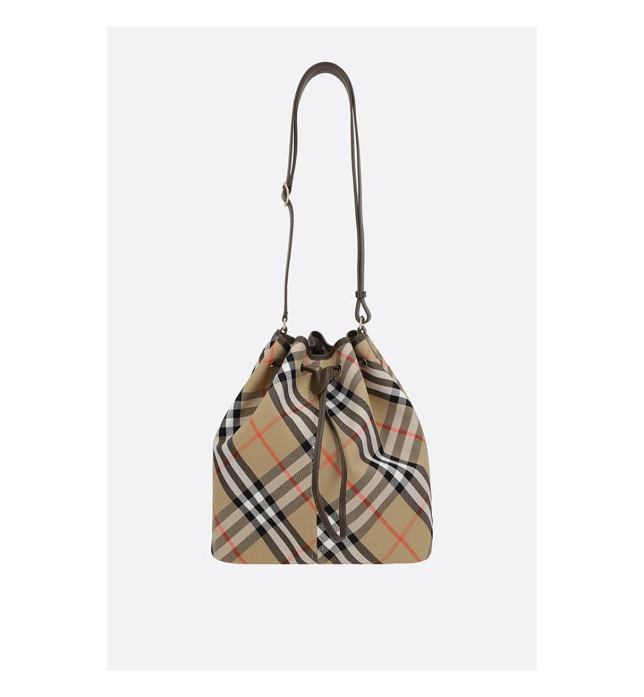 Sac Bucket en toile à carreaux - Sand