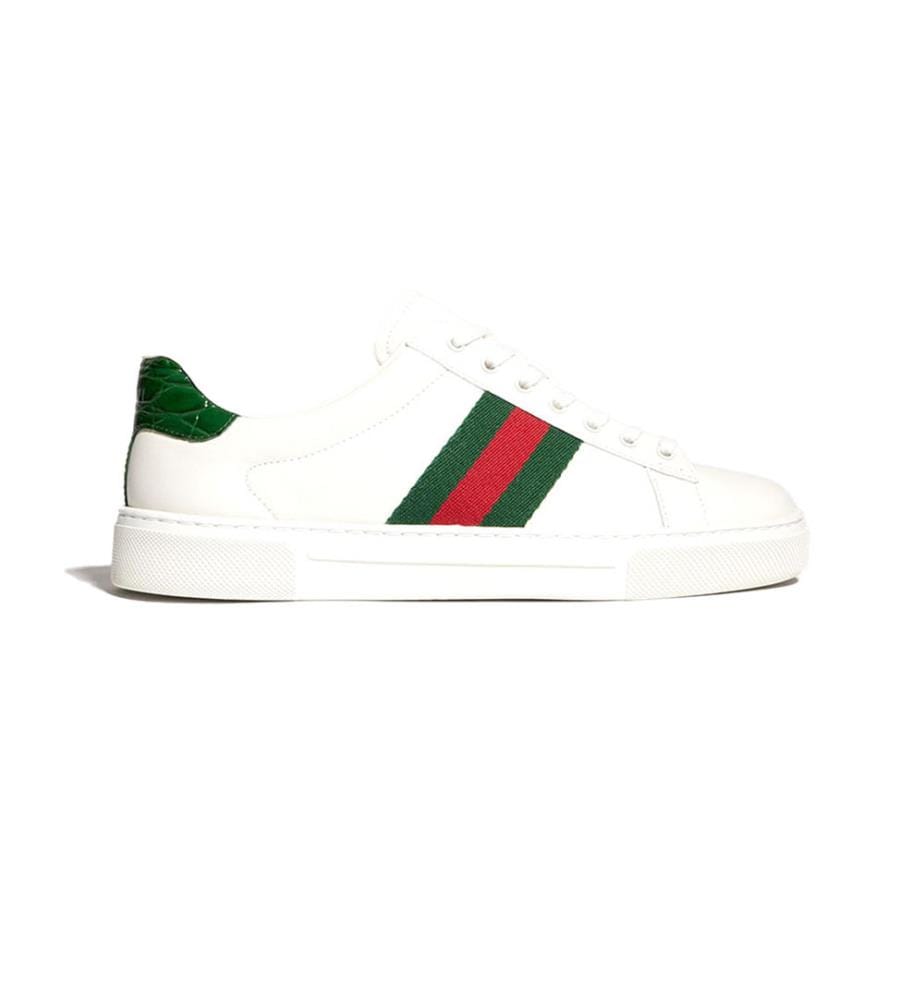 Baskets Ace femme avec bande Web - Blanc