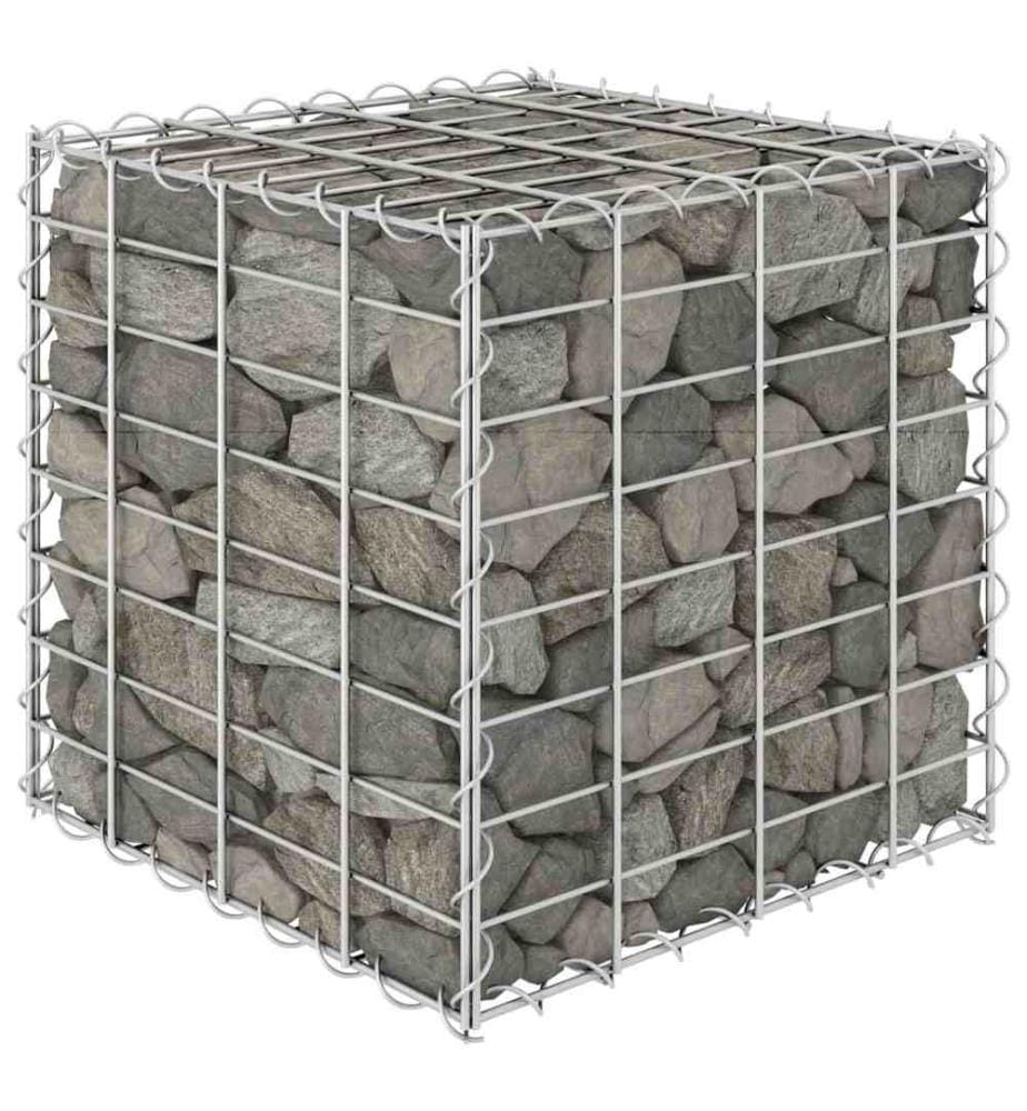 Lit surélevé cube à gabion Fil d'acier 40x40x40 cm