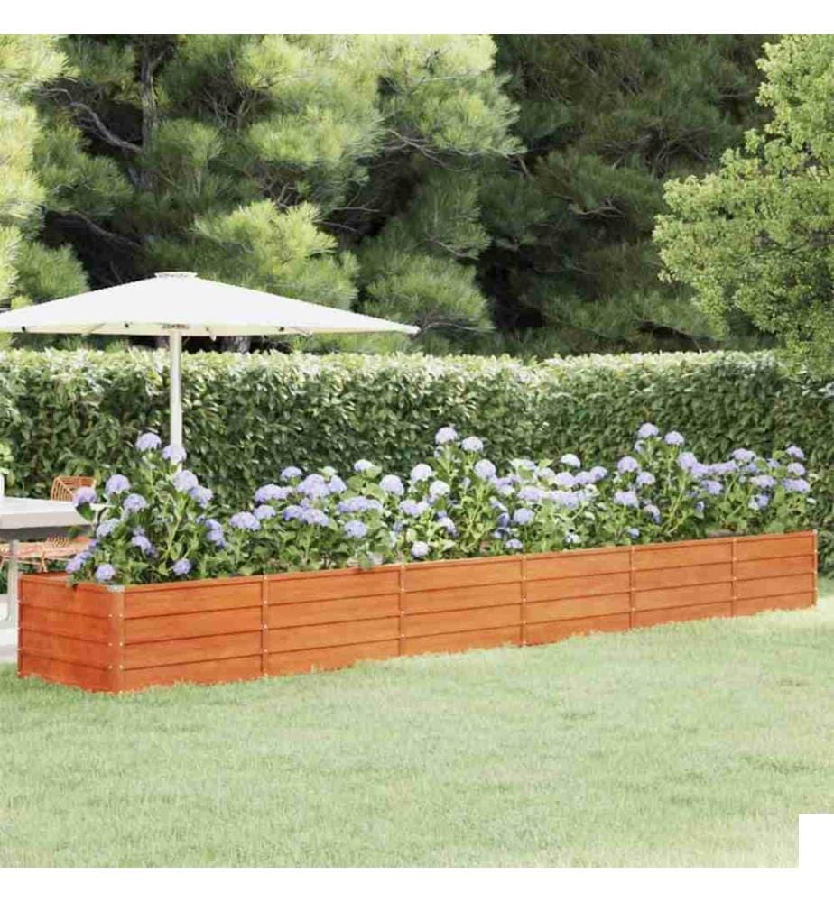 Lit surélevé de jardin rouillé 480x80x45 cm acier corten