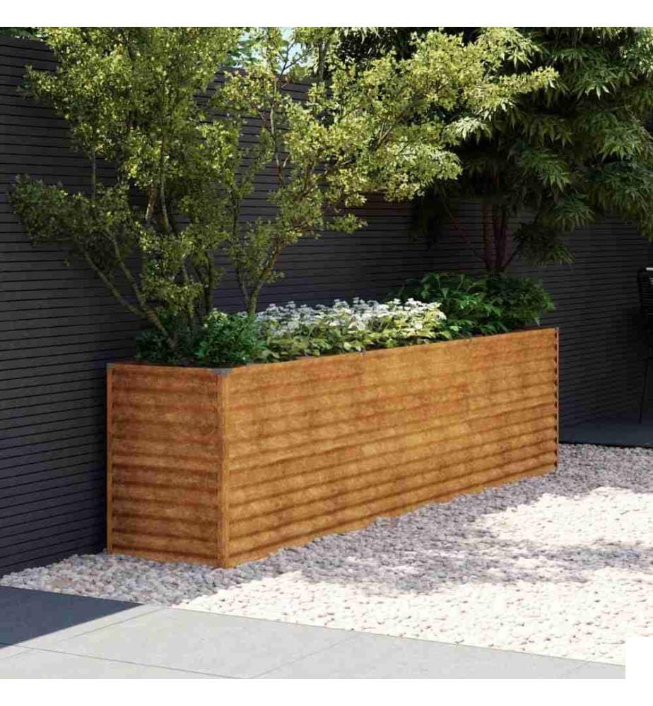 Lit surélevé de jardin 291x50x69 cm acier corten
