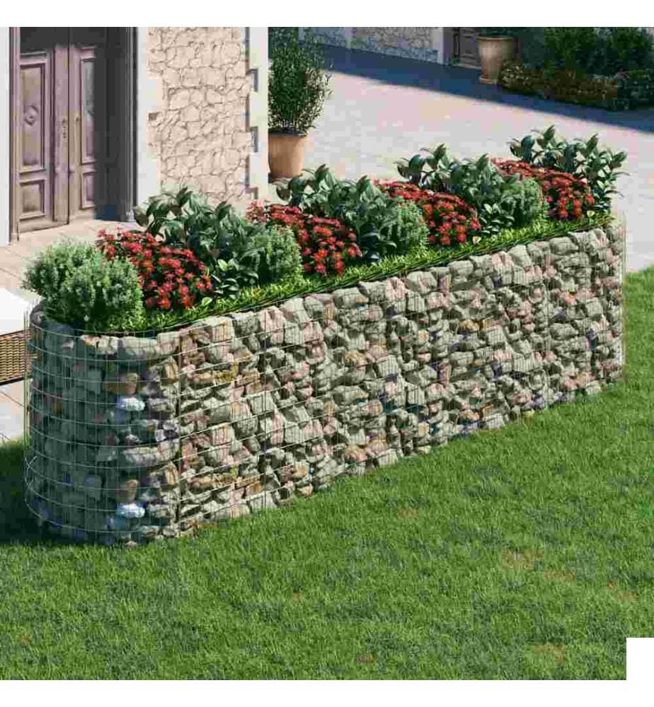 Lit surélevé à gabion Fer galvanisé 400x100x100 cm