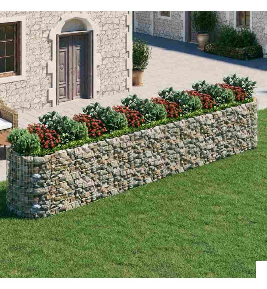 Lit surélevé à gabion Fer galvanisé 600x100x100 cm