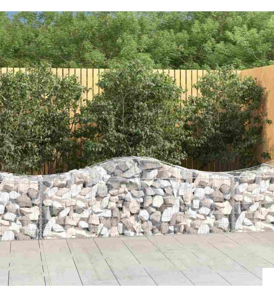 Paniers à gabions arqués 2 pcs 200x50x60/80 cm Fer galvanisé