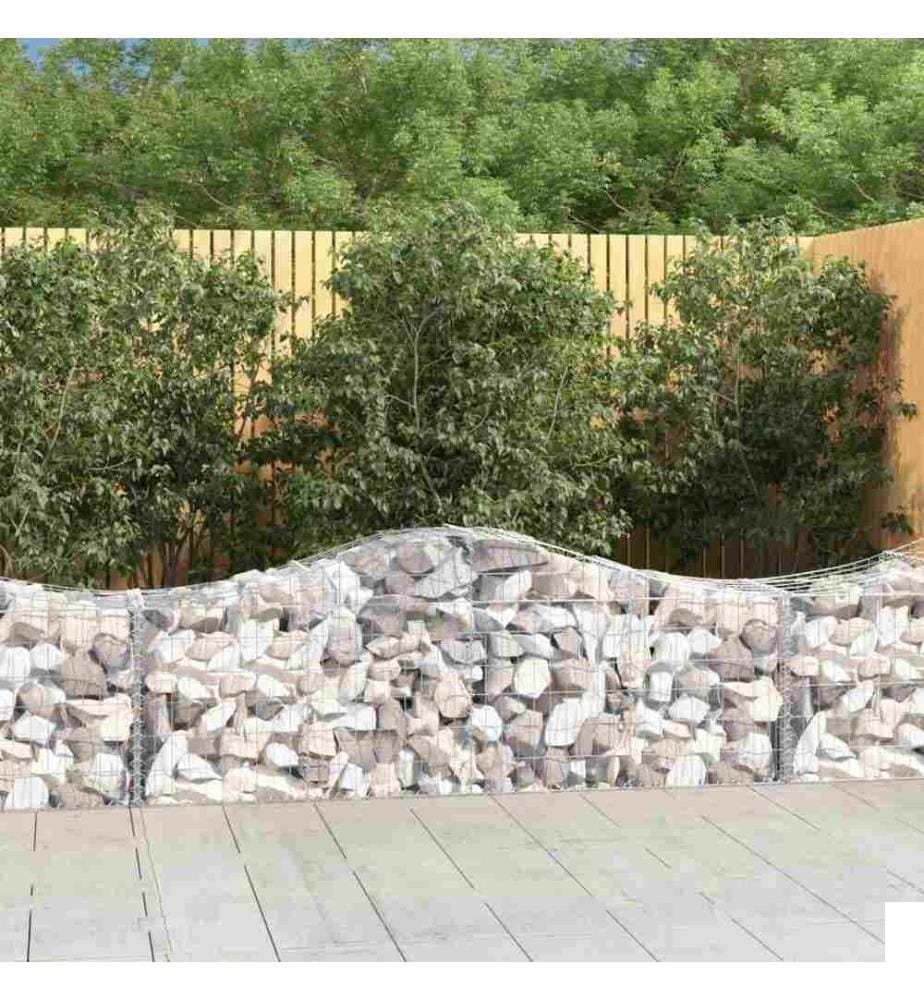 Paniers à gabions arqués 10 pcs 200x50x60/80 cm Fer galvanisé
