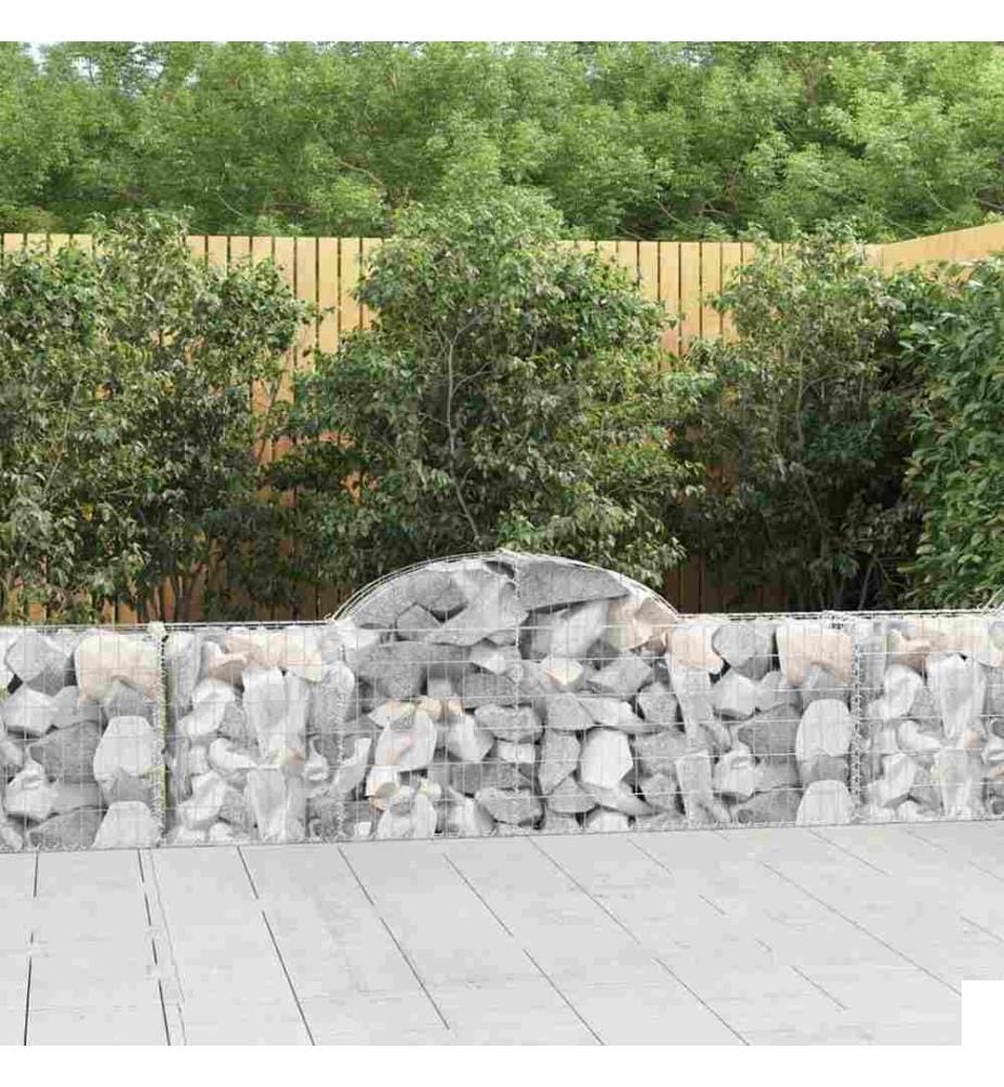Paniers à gabions arqués 12 pcs 200x30x60/80 cm Fer galvanisé