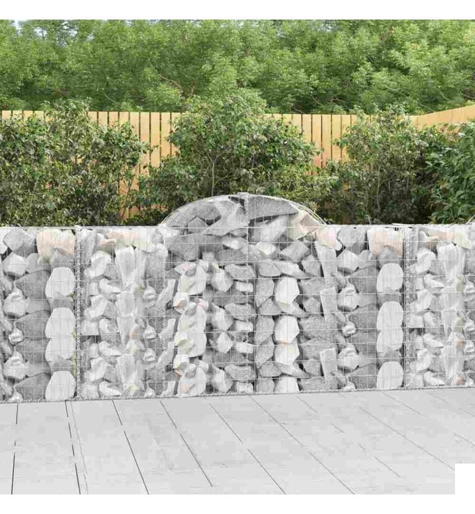 Paniers à gabions arqués 8 pcs 200x30x100/120 cm Fer galvanisé