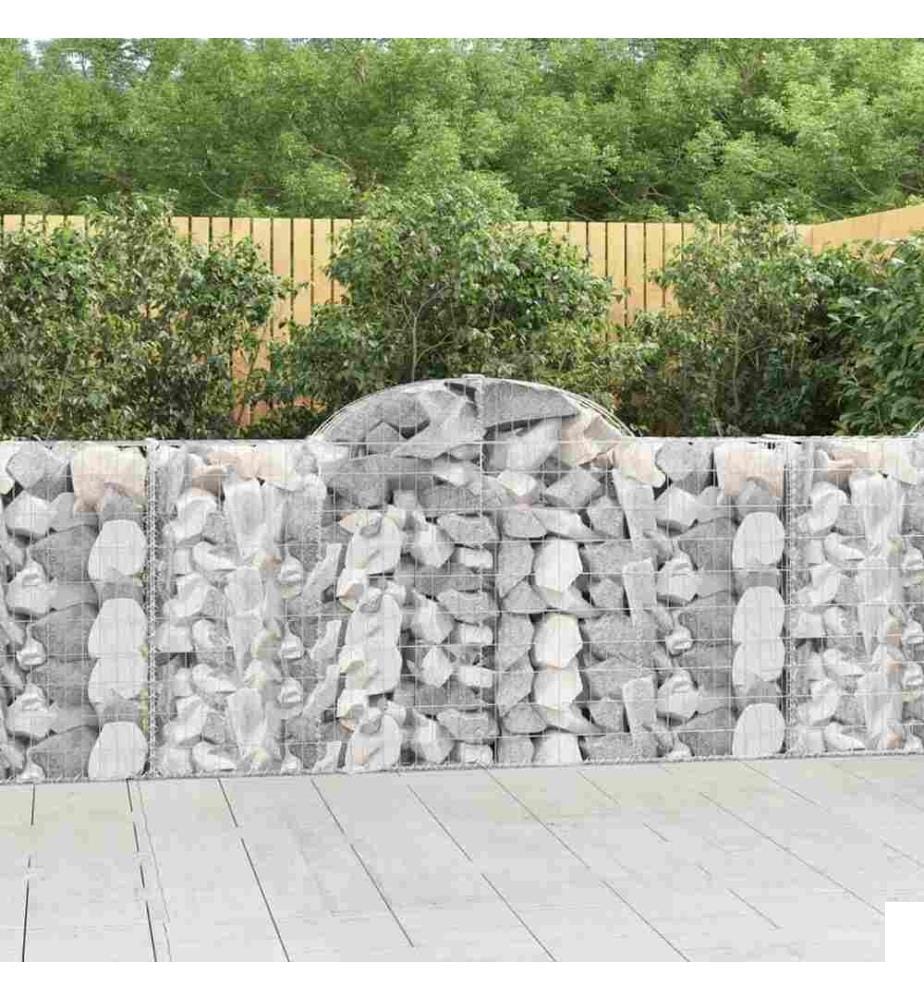 Paniers à gabions arqués 11 pcs 200x30x100/120 cm Fer galvanisé