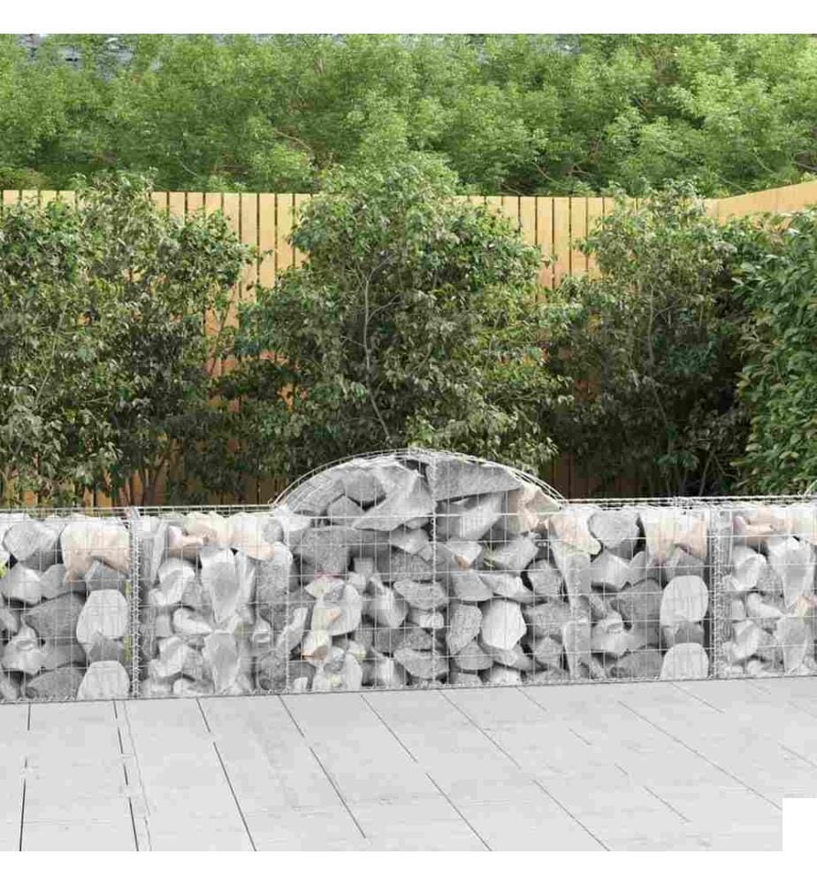 Paniers à gabions arqués 12 pcs 200x50x60/80 cm Fer galvanisé