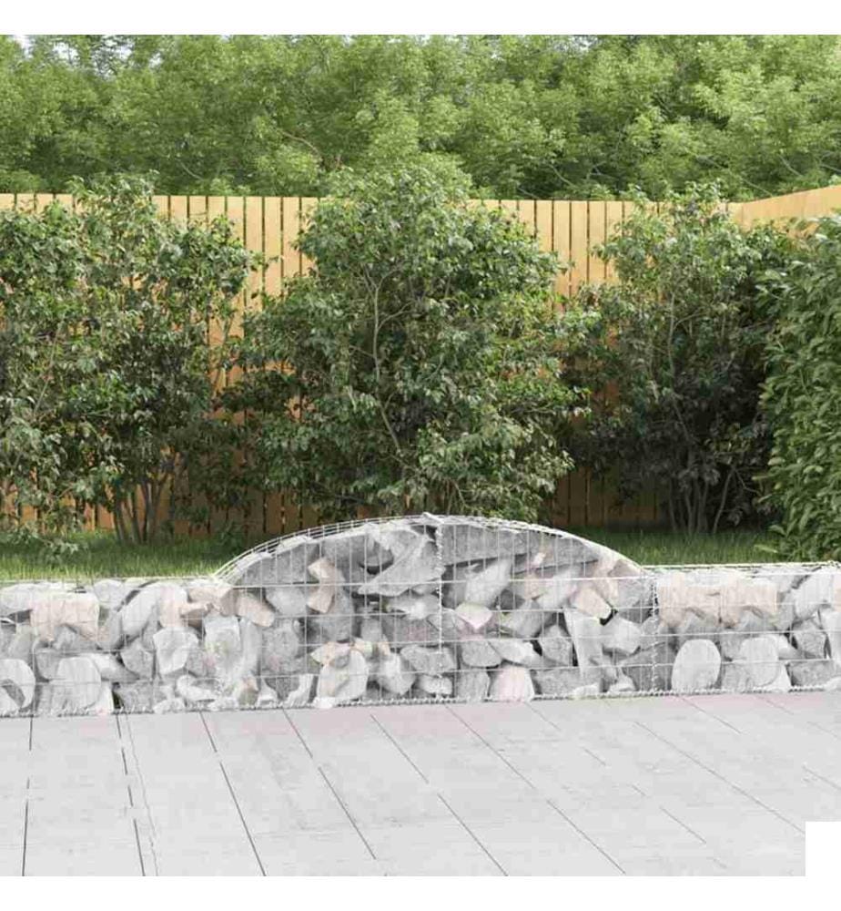 Paniers à gabions arqués 2 pcs 300x30x40/60 cm fer galvanisé